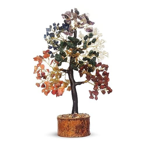 SOLAVA Seven Chakra Crystal Tree for Good Luck - 7 Chakra Tree for Natural Healing, Money, Health, Mental Peace, Vastu Correction, Positive Energy, and Reiki Healing - 300 Beads- 10-12 Inches - Image 1
