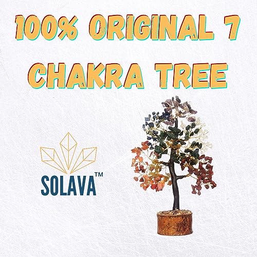 SOLAVA Seven Chakra Crystal Tree for Good Luck - 7 Chakra Tree for Natural Healing, Money, Health, Mental Peace, Vastu Correction, Positive Energy, and Reiki Healing - 300 Beads- 10-12 Inches - Image 3