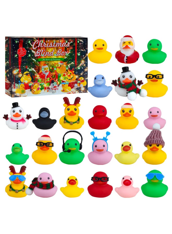 Loquat Vinyl Duck Blind Box Countdown Calendar Hand Tear Yellow Duck Blind Box Toy Suit-Color:Rubber Duck Advent Calendar-Junior - Image 1