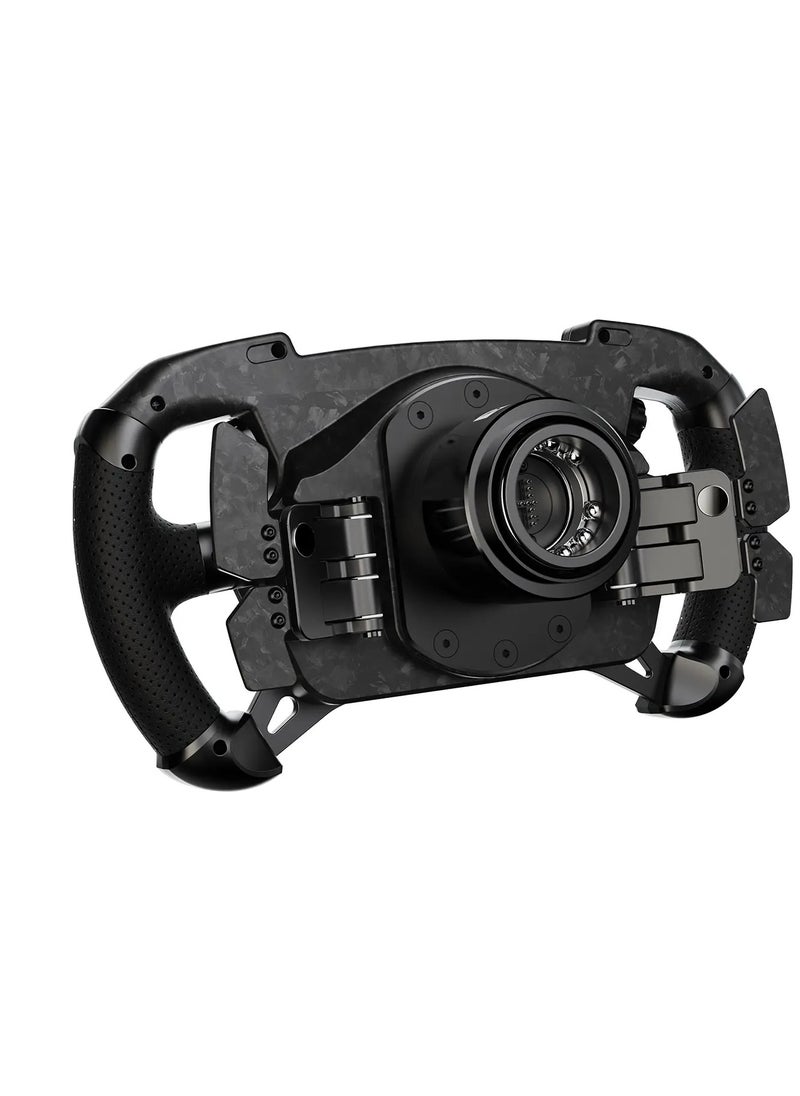 Moza - Moza GS V2 Formula-Style Racing Steering Wheel – 300mm GT Wheel with Forged Carbon Fiber, Magnetic Shifters, Dual Clutch System, RGB Shift Indicator & Backlit Buttons – For Moza R9/R16/R21 Bases - Image 1