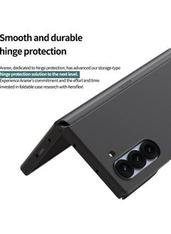 araree araree Aero Flex Samsung Galaxy Z Fold 6 Case with Hinge Protection, Protective Slim Cover Protective Body (PC) with Hinge Protector (TPU), Compatible with Samsung Galaxy Z Fold 6 5G - Black  - Image 5
