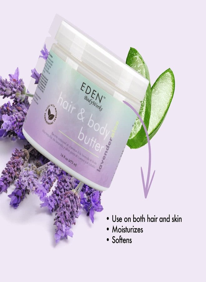 EDEN BodyWorks Lavender Aloe Hair + Body Butter (16 oz) - Natural Moisturizer - Hydrate, Calm and Soothe Hair & Skin - Image 5