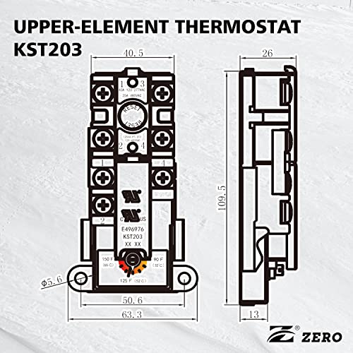 Z_جوده وثقه Zero KST203 Water Heater Thermostat,Upper Thermostat,UL certification,Black - Image 3