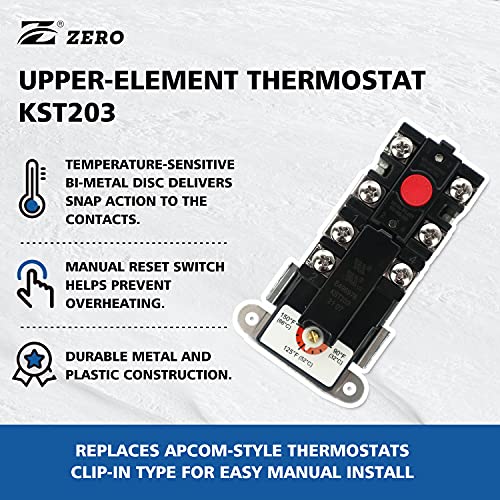 Z_جوده وثقه Zero KST203 Water Heater Thermostat,Upper Thermostat,UL certification,Black - Image 2
