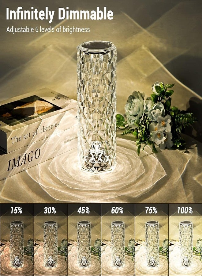 iSAA Store Rose Crystal Diamond LED Table Lamp | 16 Color Changing Touch Bedside Night Light with Remote | USB Rechargeable Decorative Lamp for Bedroom, Living Room, Party & Dinner Decor (Battery Not Included) - Image 4