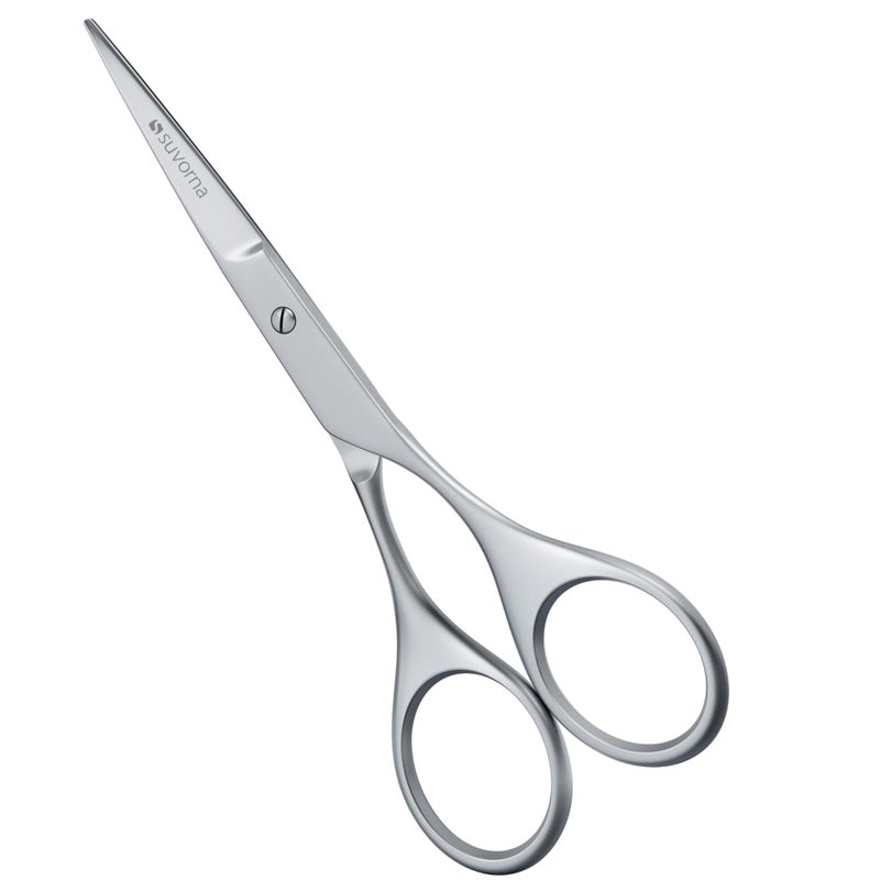 Suvorna small scissors for beard, mustache, facial, nose, eyebrow, and ear hair - Hair scissors for cutting, trimming & grooming - Made with 4.5" stainless steel for barbers, professional, & home user - Image 1