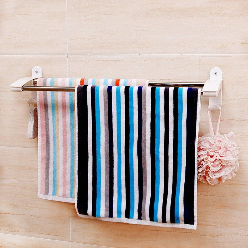 CLAPONE Towel HolderSelf Adhesive Towel Holder for Bathroom Bathroom Accessories Towel Holder Magic Sticker Series SelfAdhesive Plastic Towel Holder Hanger Kitchen Towel HangerDouble Road - Image 3
