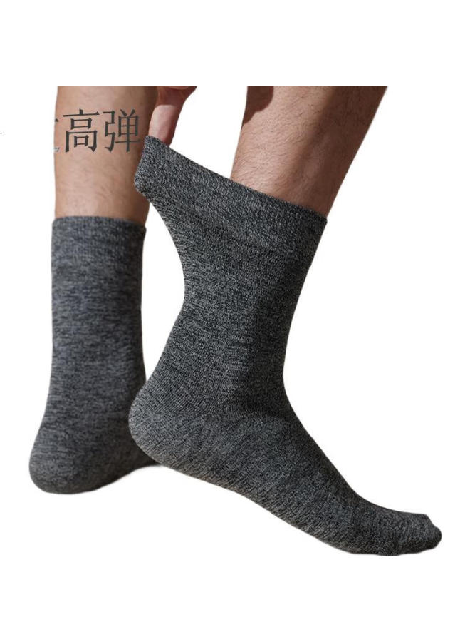 Zjzue 100% Cotton Men'S Mid-Calf Socks Spring Summer Pure Cotton Men'S Socks Sweat-Absorbent And Odor-Resistant Solid Color Casual Men'S All-Cotton Socks - Image 1
