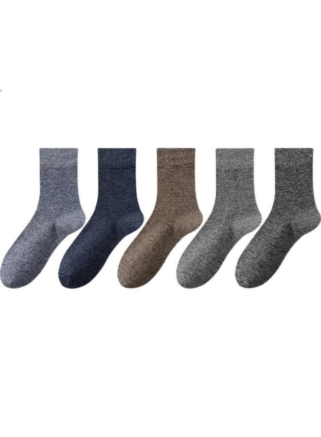 Zjzue 100% Cotton Men'S Mid-Calf Socks Spring Summer Pure Cotton Men'S Socks Sweat-Absorbent And Odor-Resistant Solid Color Casual Men'S All-Cotton Socks - Image 2