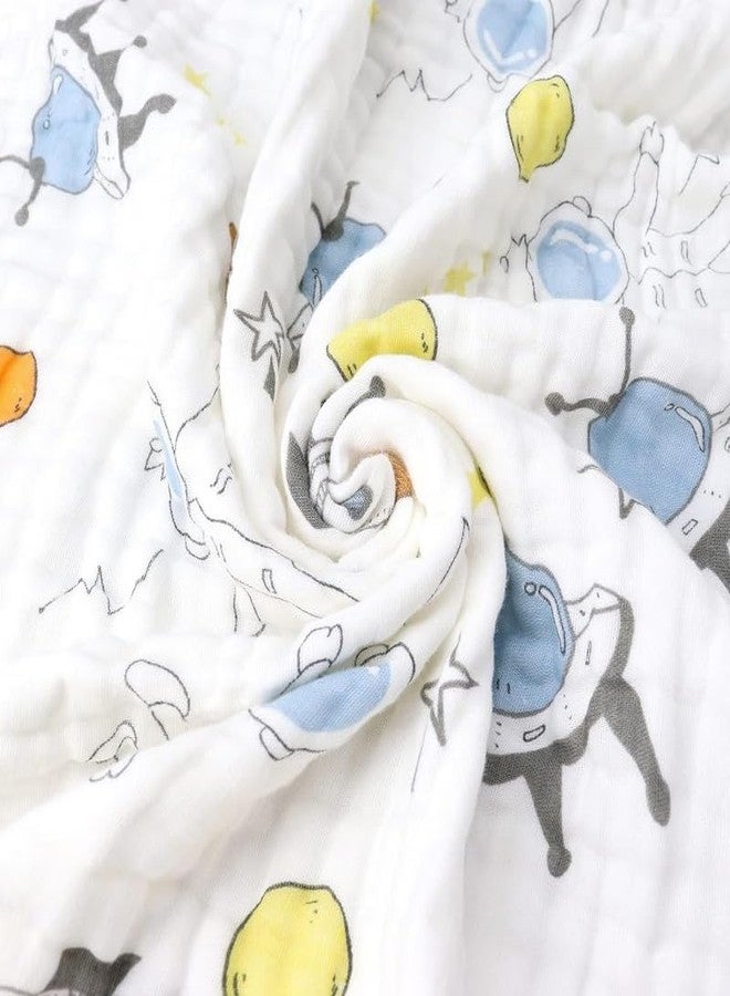 Fabrify Pure Organic Cotton 6 Layer Muslin Blanket for Baby | Ultra-Soft Swaddling Towel for Newborns and Toddlers |110 X110 Cm | 0-3 Years (Fix Design), Pack of 1, Multicolor (Space) - Image 5