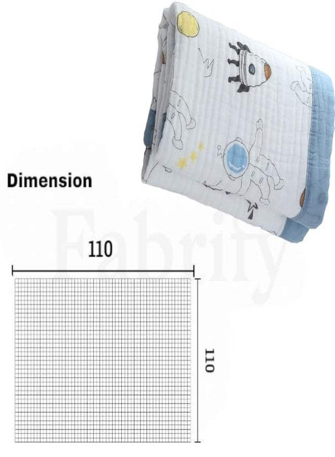 Fabrify Pure Organic Cotton 6 Layer Muslin Blanket for Baby | Ultra-Soft Swaddling Towel for Newborns and Toddlers |110 X110 Cm | 0-3 Years (Fix Design), Pack of 1, Multicolor (Space) - Image 2