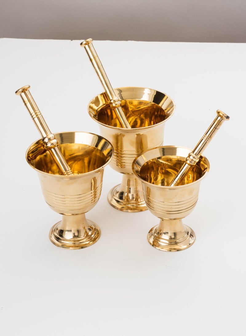 Hic Copper Mortar and Pestle Set 3 Piece