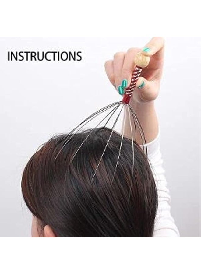 جهاز تدليك فروة الرأس المحمول، ١٢ إصبعًا، هرش الرأس، تخفيف التوتر، تخفيف توتر العضلات، تقنية العلاج بالتدليك الدوار، جهاز تدليك الرأس - Image 3