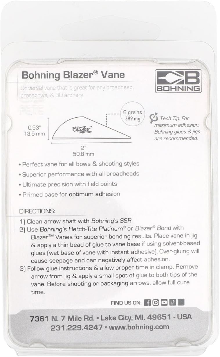 Bohning Blazer® Vane, 2” Hunting, 3D, Vane, Teal, 36pk - Image 4