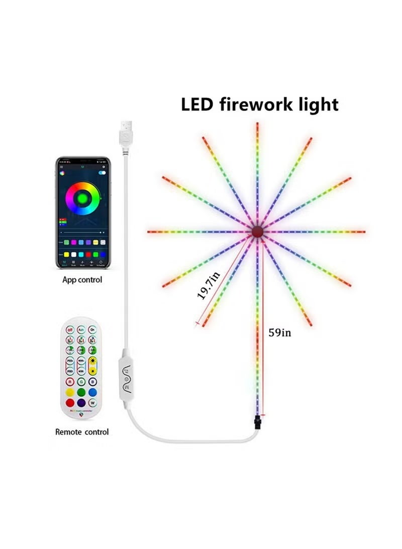 جينيكست شريط ذكي مزود بمنفذ USB لإضاءة الألعاب النارية لغرفة النوم مع خاصية التحكم عن بعد بتأثير إطلاق الانفجار - Image 2