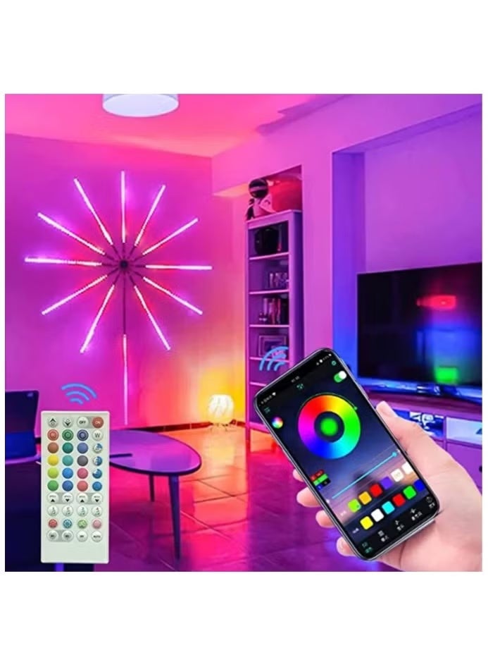 جينيكست شريط ذكي مزود بمنفذ USB لإضاءة الألعاب النارية لغرفة النوم مع خاصية التحكم عن بعد بتأثير إطلاق الانفجار - Image 1