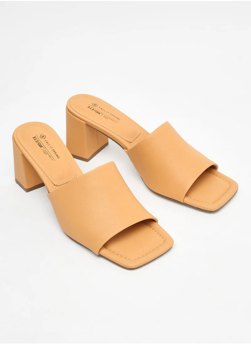 CALL IT SPRING Wide Strap Block Heel Sandals