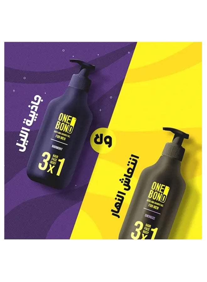 ONE BOND Bath & Shower Gel 3 In 1 For Men Energize 500ML - Image 3