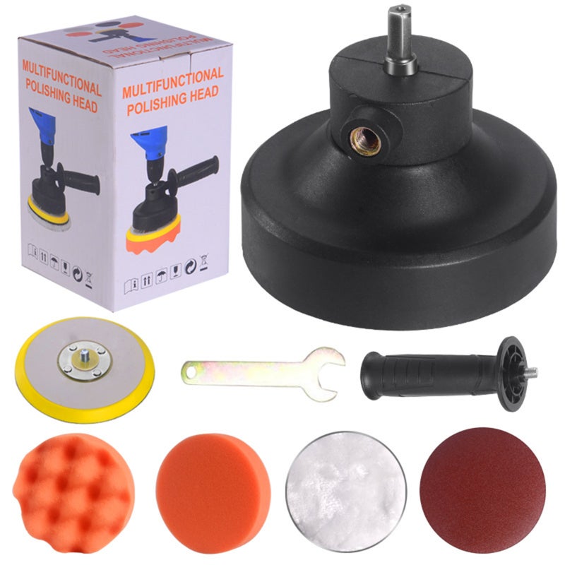 Car Polishing Head Black - Universal For Triangle Chuck Electric Drill, Smoother Polishing Grinding Cleaning Rust Removal, Wider Working Surface Polishing Machine Conversion Head For Car Detailing Ent - Image 1