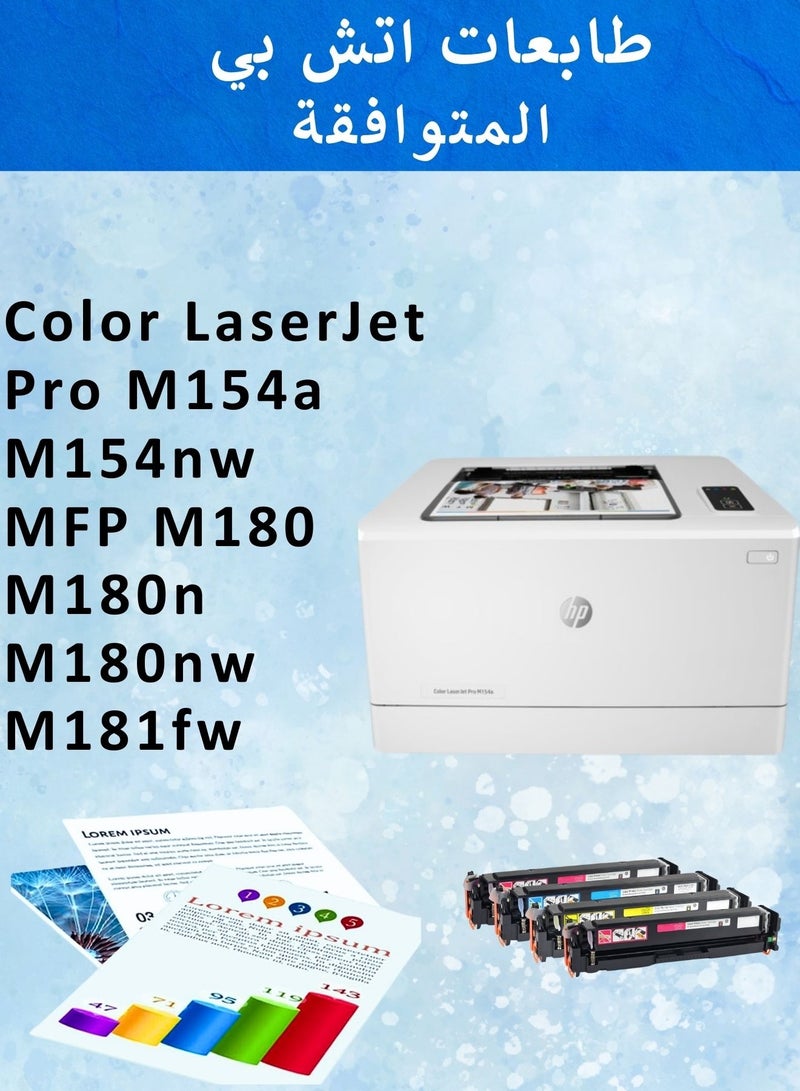 205A Toner group CF531A CF532A CF533A CF530A  4 colours  black , cyan , yellow , magenta - Image 2