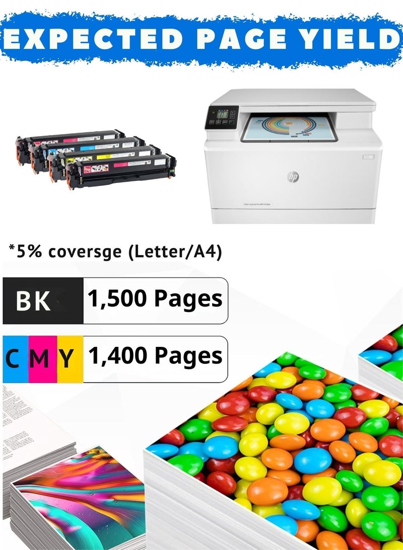 205A Toner group CF531A CF532A CF533A CF530A  4 colours  black , cyan , yellow , magenta - Image 3