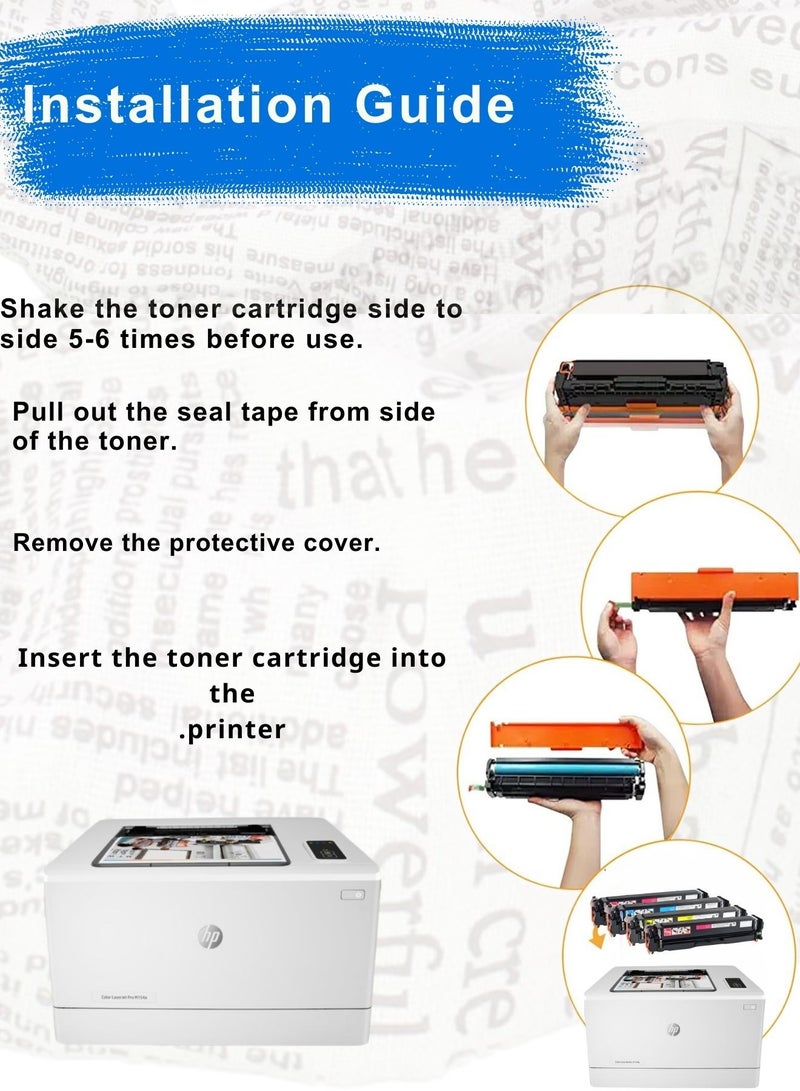 205A Toner group CF531A CF532A CF533A CF530A  4 colours  black , cyan , yellow , magenta - Image 5