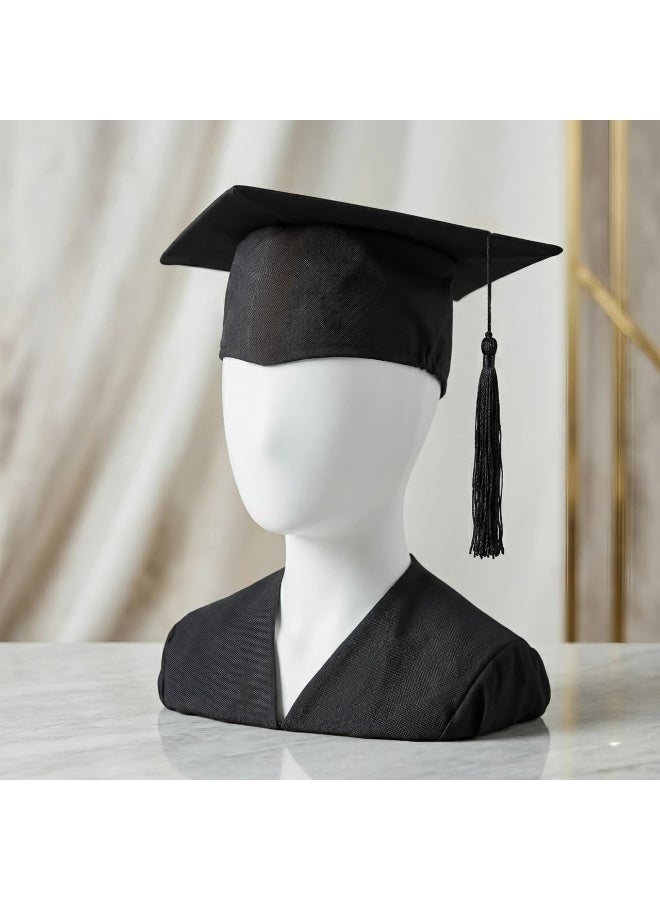 Black Graduation Cap with Tassel, Classic Academic Mortarboard, Unisex Graduation Hat for University and School, High School Graduation Cap, College Graduation Ceremony Gown Accessory, Graduation Party Supplies, Black Tassel Graduation Headwear, Professional Photo Shoot Graduation Accessory, Large Size Graduation Cap, 25cm Top Surface Graduation Hat, 18cm Head Diameter Graduation Cap, Comfortable Fit Graduation Cap, Graduation Gift for Students, Academic Regalia Cap, Matte Black Graduation Mortarboard, Graduation Celebration Headpiece, Traditional Graduation Apparel, Adjustable Graduation Cap for Adults and Teens, Durable Fabric Graduation Hat, Graduation Ceremony Essentials, Formal Academic Cap, Party Decoration Graduation Cap, Senior Year Graduation Accessory. - Image 1