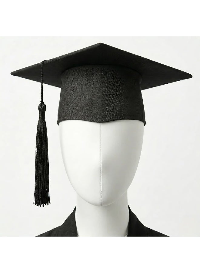 Black Graduation Cap with Tassel, Classic Academic Mortarboard, Unisex Graduation Hat for University and School, High School Graduation Cap, College Graduation Ceremony Gown Accessory, Graduation Party Supplies, Black Tassel Graduation Headwear, Professional Photo Shoot Graduation Accessory, Large Size Graduation Cap, 25cm Top Surface Graduation Hat, 18cm Head Diameter Graduation Cap, Comfortable Fit Graduation Cap, Graduation Gift for Students, Academic Regalia Cap, Matte Black Graduation Mortarboard, Graduation Celebration Headpiece, Traditional Graduation Apparel, Adjustable Graduation Cap for Adults and Teens, Durable Fabric Graduation Hat, Graduation Ceremony Essentials, Formal Academic Cap, Party Decoration Graduation Cap, Senior Year Graduation Accessory. - Image 2