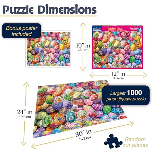 White Mountain 1000 Piece Jigsaw Puzzle Easter Holiday Collage Puzzles with Large Pieces Gift for Adults and Family 24x30 Easter Eggs - Image 5