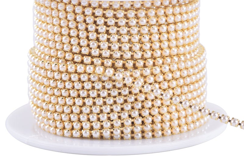 KAOYOO 10 Yards 2MM Crystal Rhinestone Close Chain Trim for Sewing CraftsDIY Decoration