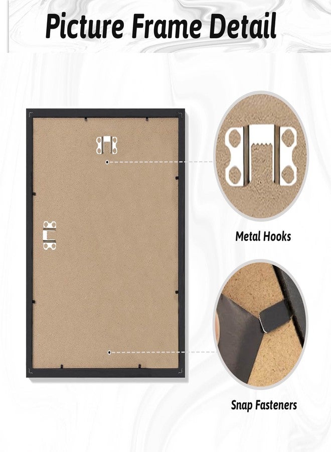 YCCXBW 11x14 Picture Frame, Display Photo 8x10 and 5x7 With Mat or 11x14 Without Mat Picture Frame Covered by Plexiglass Engineered Wood FrameEngineered Wood Frame For Wall Mounting(Black, 11X14 MDF) - Image 4