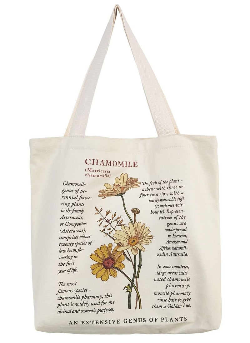 SYOSI Canvas Tote Bag Strap Reusable Grocery Shopping Cloth Bag Zip Tote Bag Women Eco-Friendly Tote Bag with Handle Washable Fashion Beach Tote Shoulder Bag Women Shopping, School  - Image 1
