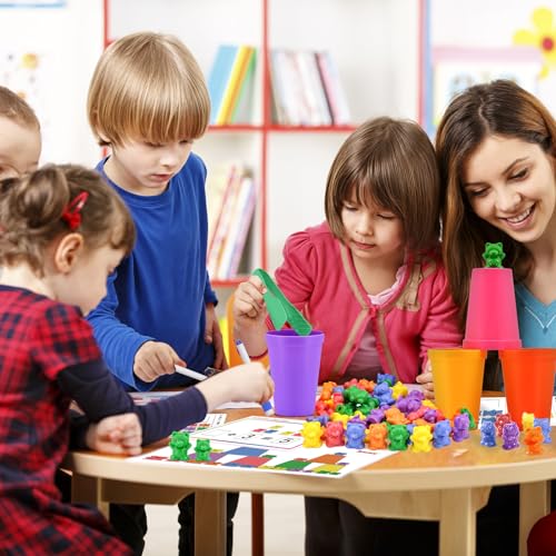 Bmag Counting Bears with Matching Sorting Cups Preschool Math Learning Game with 24 Big Bears 24 Little Bears STEM Educational Learning Activities Gifts for Kids Age 3 4 5 Year Old - Image 5