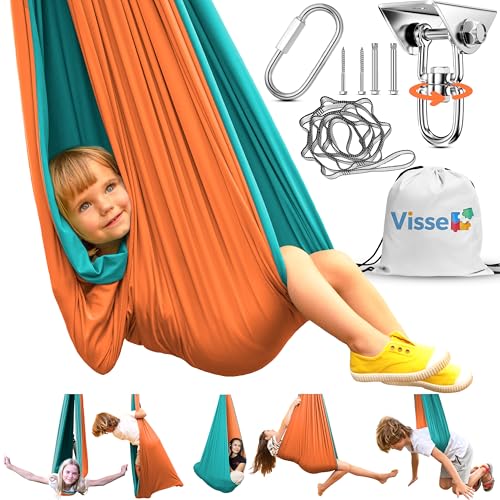 VISSE Sensory Swing for Kids Indoor - Calming Cocoon Therapy Swing 360° Hardware - Holds 220lbs - Indoor Outdoor Sensory Hammock - Autism ADHD SPD Trusted Sensory Support - Image 1