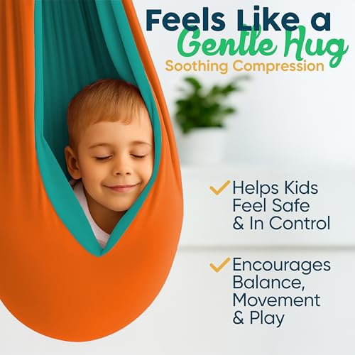 VISSE Sensory Swing for Kids Indoor - Calming Cocoon Therapy Swing 360° Hardware - Holds 220lbs - Indoor Outdoor Sensory Hammock - Autism ADHD SPD Trusted Sensory Support - Image 3