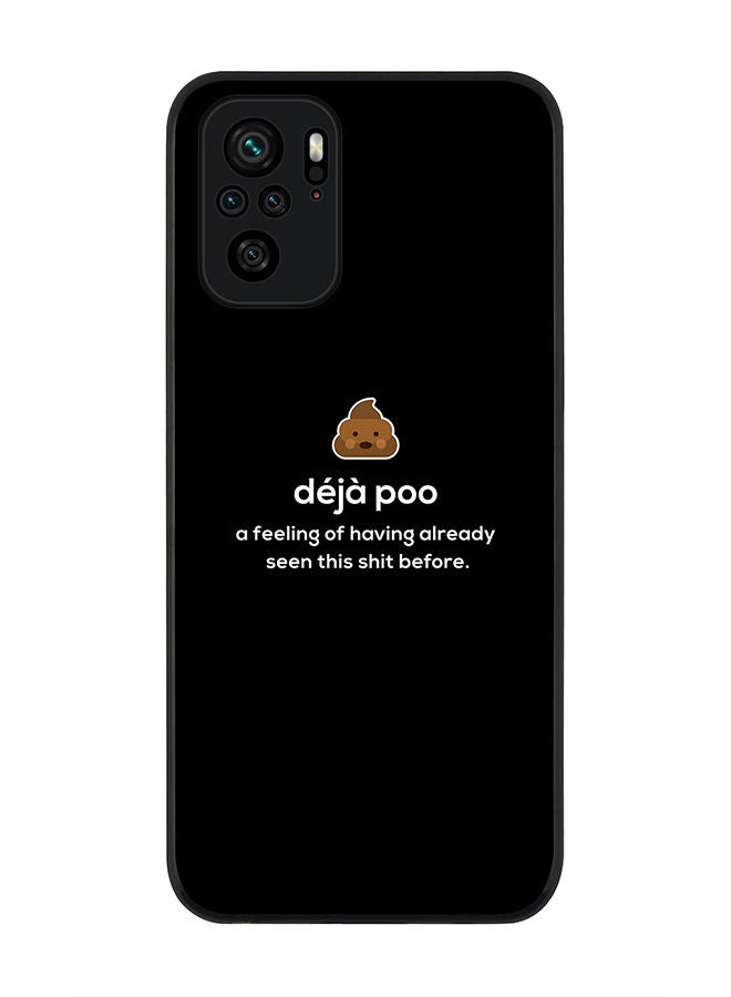 Stylizedd Rugged Black edge case for Redmi Note 10S/Redmi Note 10 4G Slim fit Soft Case Flexible Rubber Edges Anti Drop TPU Gel Thin Cover - Deja Poo - Image 1