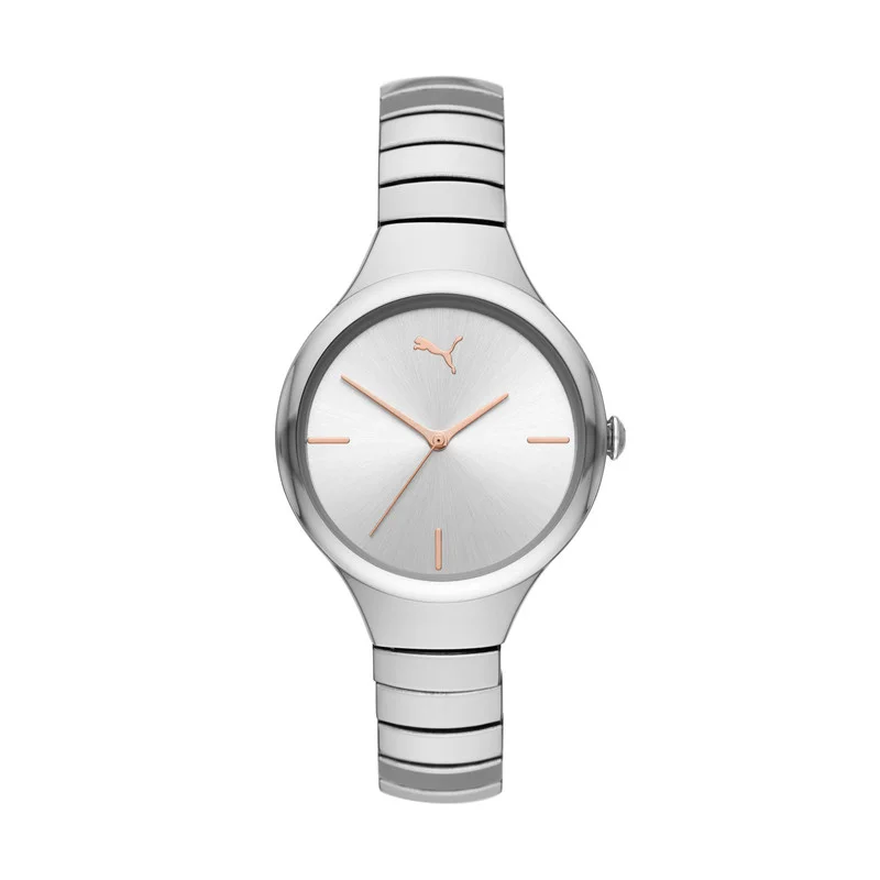 بوما Contour Analog Quartz Watch for Women With Silver Stainless Steel Band - 3 ATM - PU P1041