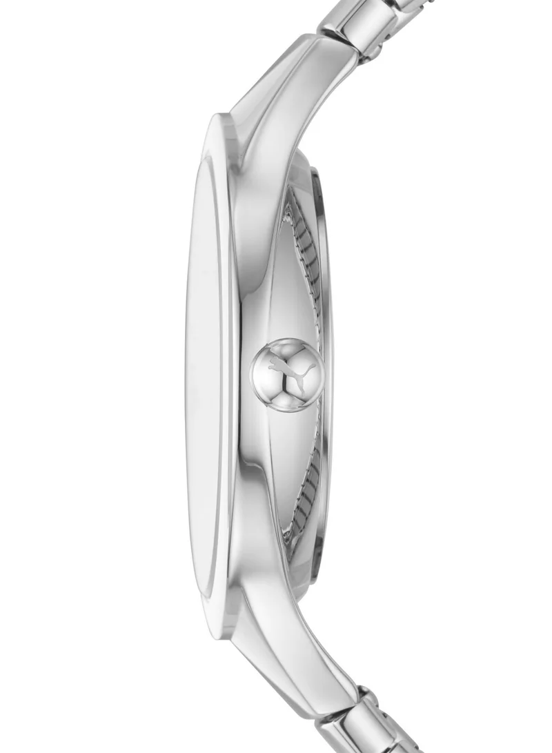 بوما Contour Analog Quartz Watch for Women With Silver Stainless Steel Band - 3 ATM - PU P1041