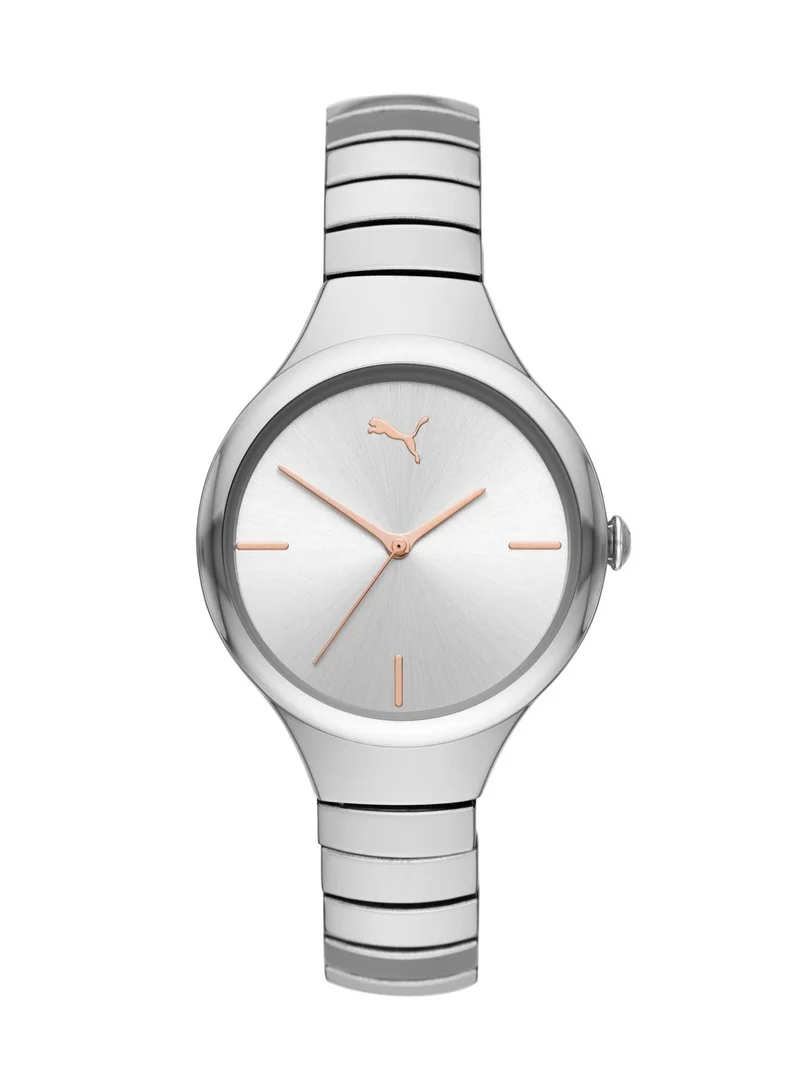 بوما Contour Analog Quartz Watch for Women With Silver Stainless Steel Band - 3 ATM - PU P1041
