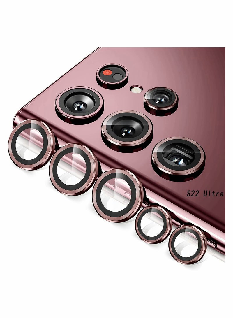 SYOSI Camera Lens Protector for Samsung S22 Ultra ScratchProof Excefore DropProof Alloy Phone Screen Cover Protection Galaxy 6.8'' Red  - Image 1