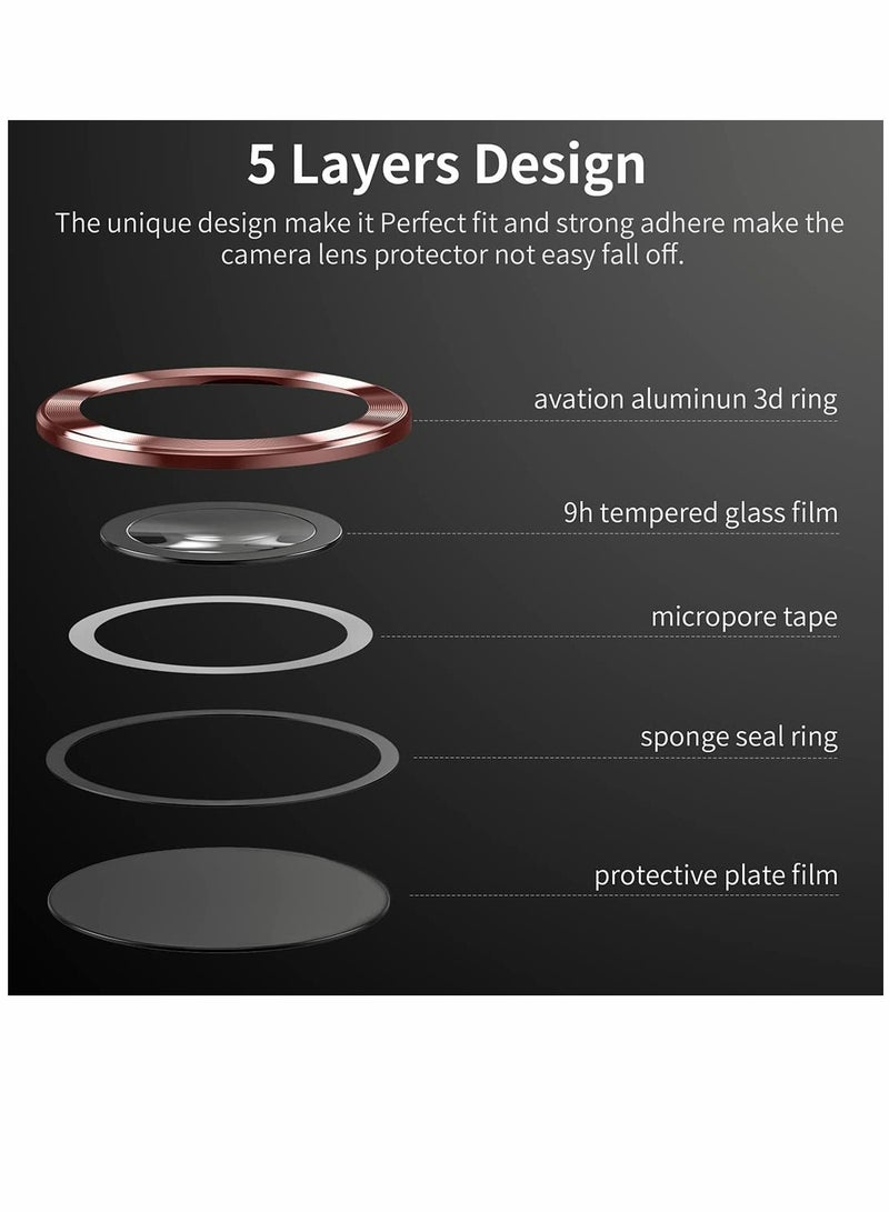 SYOSI Camera Lens Protector for Samsung S22 Ultra ScratchProof Excefore DropProof Alloy Phone Screen Cover Protection Galaxy 6.8'' Red  - Image 3