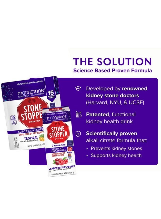 Moonstone Stone Stopper Drink Mix, Lemonade, Kidney Stone Prevention, Calcium Oxalate Protector, Alkali Citrate Support, Developed by Urologists to Improve Hydration and Support Kidney Health, 15 Day Supply - Image 2