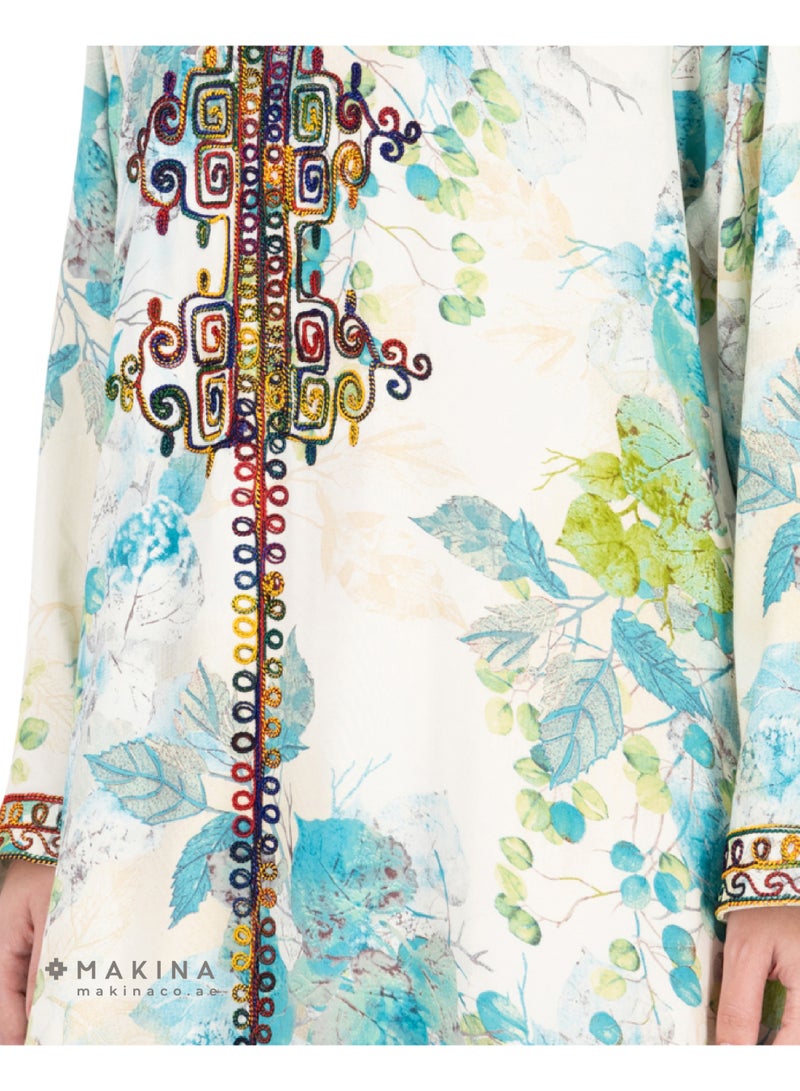 MAKINA Cotton Mukhawar with Moroccan Brim Embroidery - Image 3