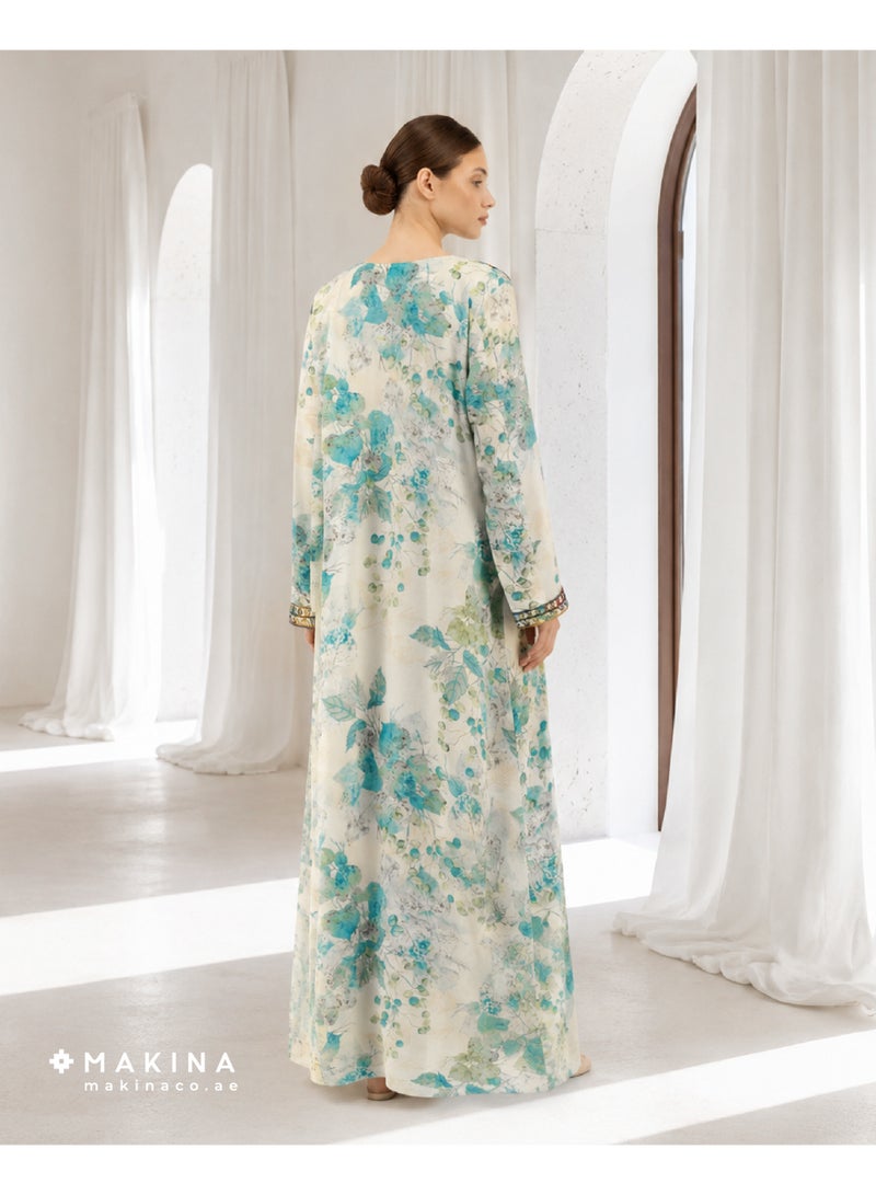MAKINA Cotton Mukhawar with Moroccan Brim Embroidery - Image 2