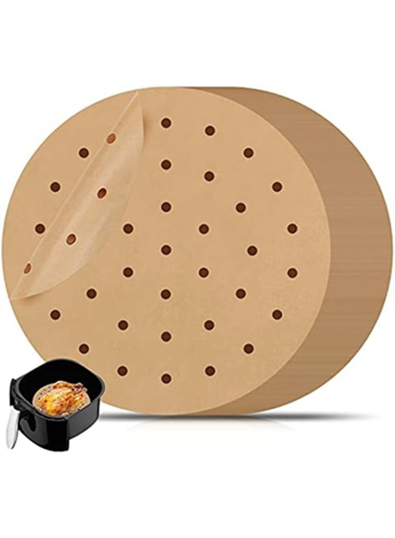 Bay Kitchen Perforated Parchment Paper for Air Fryer, 50-Piece Set, 25cm Air Fryer Liner / Bamboo Steamer Paper / Perforated Parchment Paper for Air Fryer and Steamer Basket - Image 1