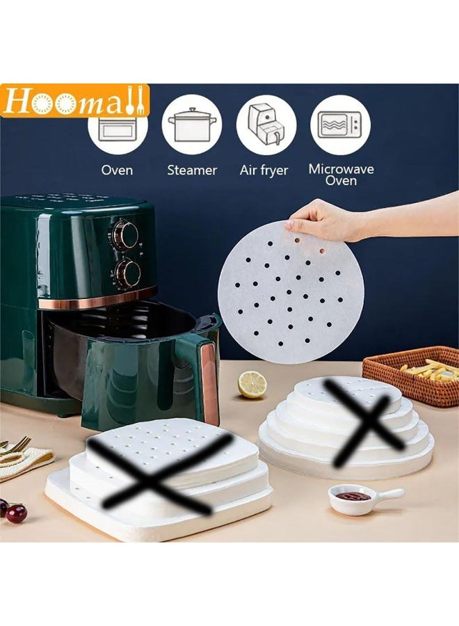 Bay Kitchen Perforated Parchment Paper for Air Fryer, 50-Piece Set, 25cm Air Fryer Liner / Bamboo Steamer Paper / Perforated Parchment Paper for Air Fryer and Steamer Basket - Image 4