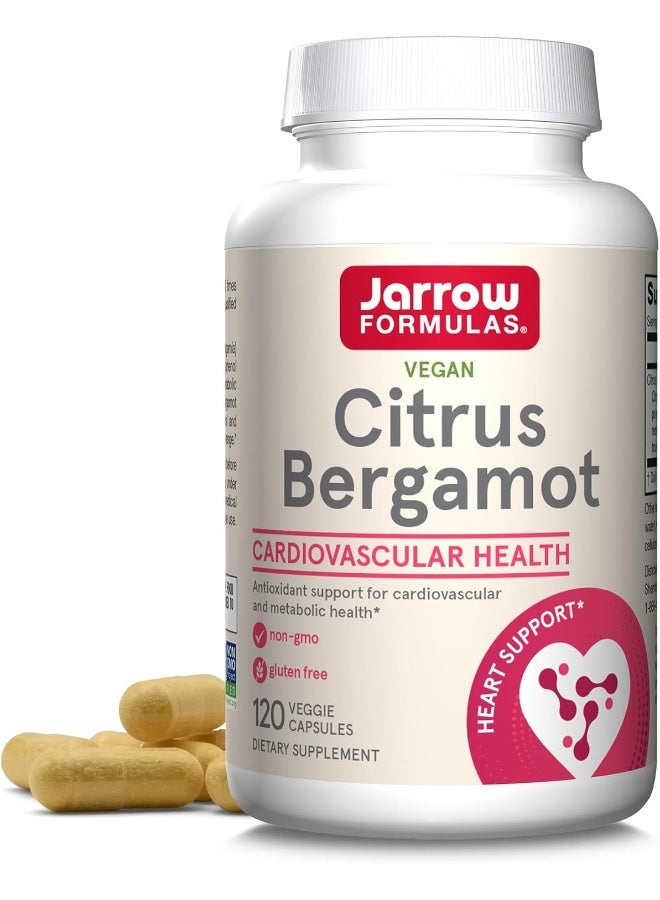 jarrow formulas Citrus Bergamot 500 Mg - Cardiovascular, Metabolic & Antioxidant Support Dietary Supplement - Use Qh-Absorb - 120 Servings - Image 1