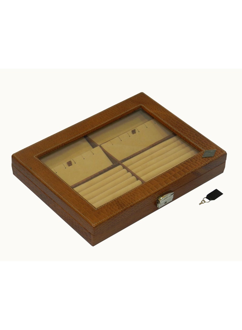 LAVERI LEATHER Laveri Genuine Leather Earring Box And Ring Organizer Storage Stud Tray Showcase Storage Case - Image 5
