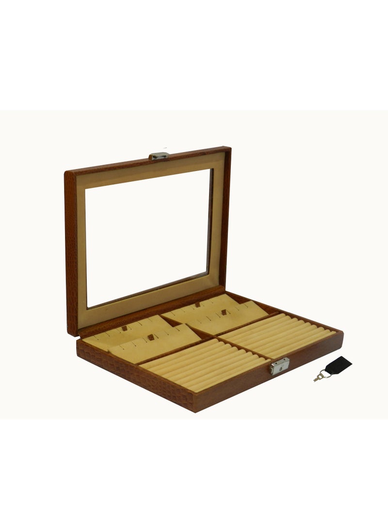 LAVERI LEATHER Laveri Genuine Leather Earring Box And Ring Organizer Storage Stud Tray Showcase Storage Case - Image 3