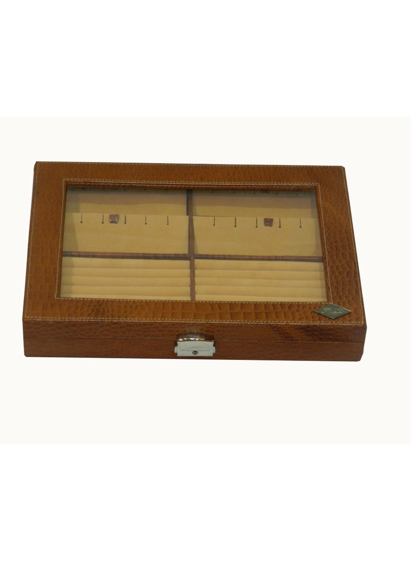 LAVERI LEATHER Laveri Genuine Leather Earring Box And Ring Organizer Storage Stud Tray Showcase Storage Case - Image 2